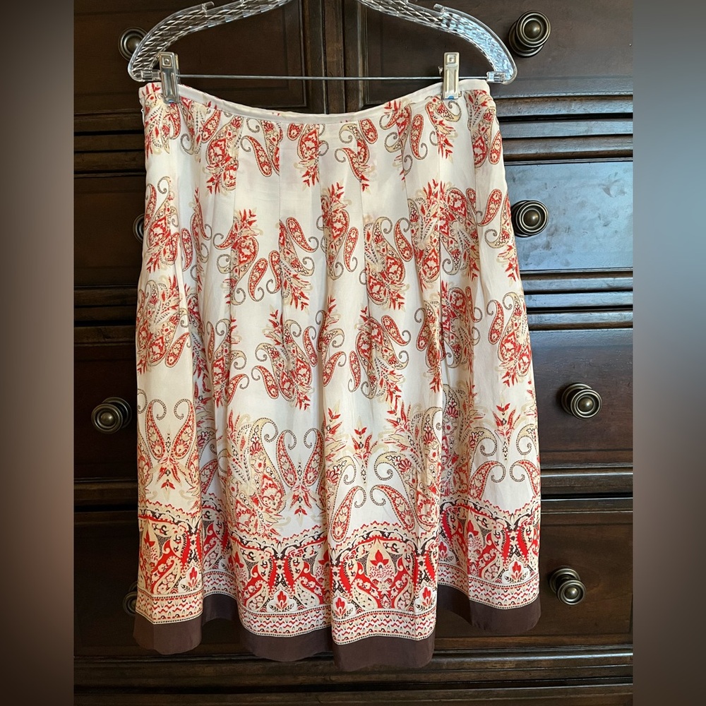 Bob Mackie Silk Skirt with Paisley Pattern